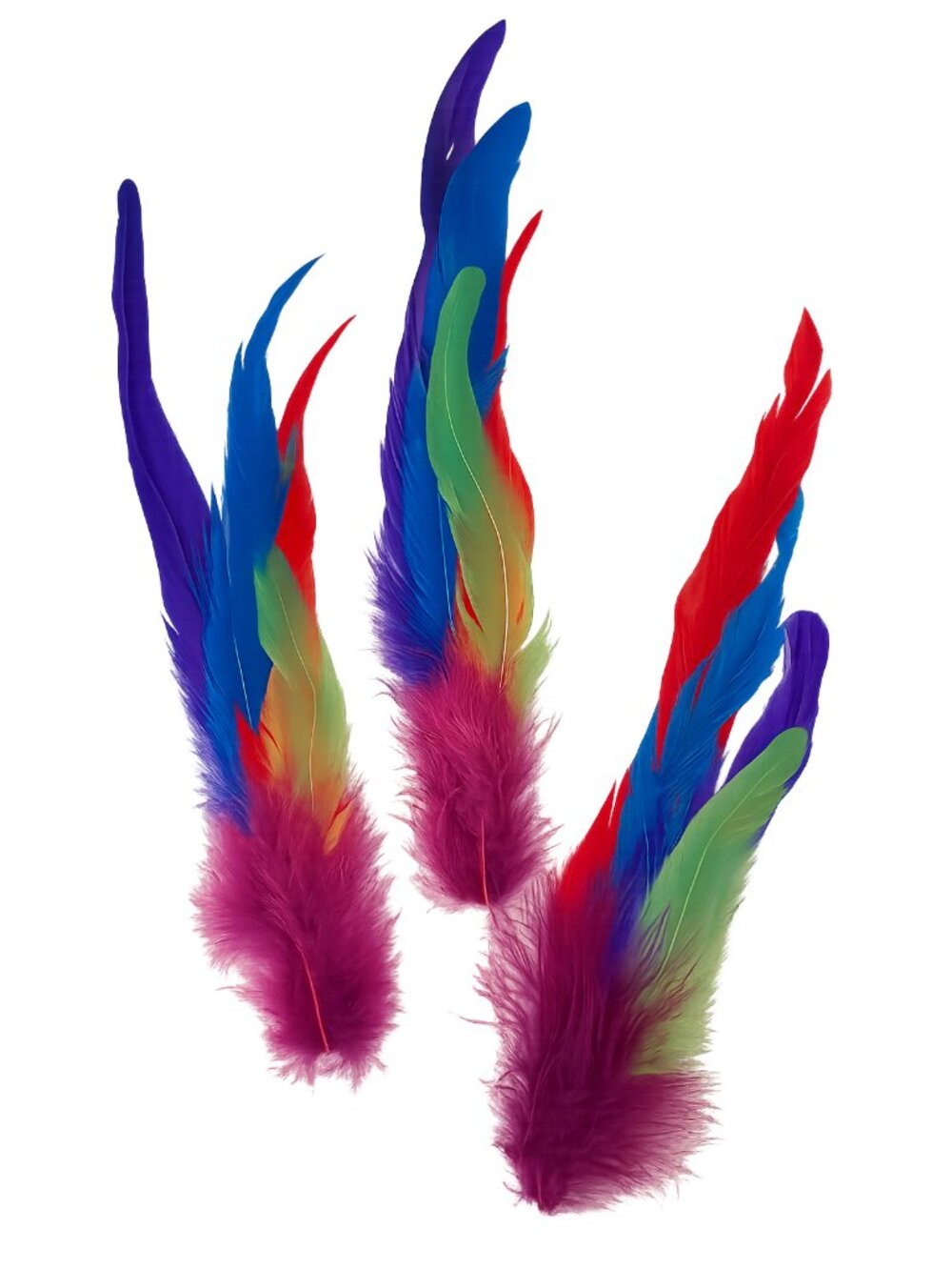 Wholesale Lot of 66 Vibrant Colors Feather Decorations for Holidays, Crafts, Etc